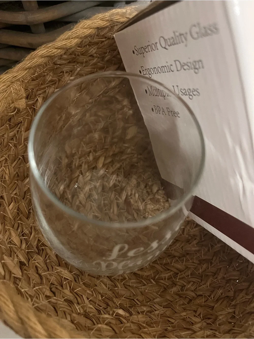 Stemless Wine Glass - Clear Glass (15 oz)